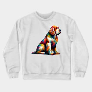 Clumber Spaniel Expressed in Vivid Splash Colors Crewneck Sweatshirt